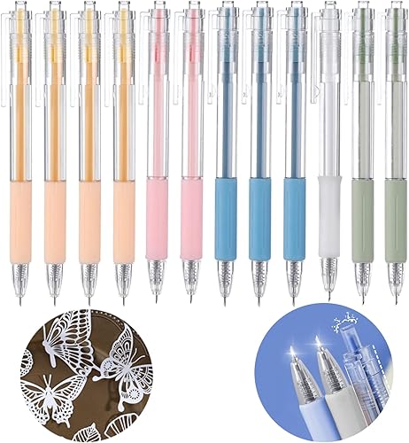 12 cuchillos retráctiles para pasatiempos cuchillo de corte de precisión con agarre de silicona y clip de bolsillo cuchillo de utilidad afilado para