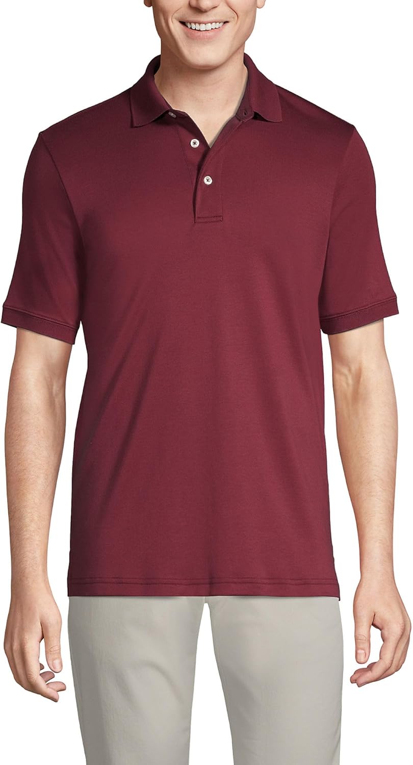 Lands' End Men's Short Sleeve American-Grown Supima Cotton Polo Shirt