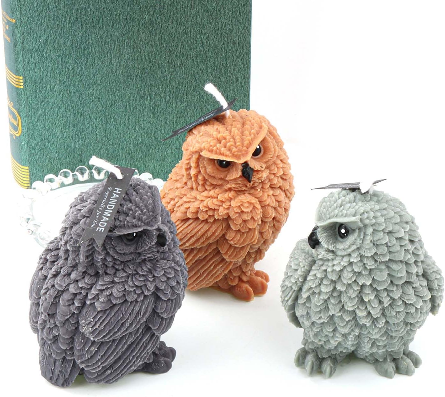 Grainrain 3D Owl Bird Silicone Candle Molds for Candle Making Wax Soap Making Mould Moldes de Silicona para Velas moldes Jabones Create 3D Candles for Home Decoration and Gifts (F18-SXY291)