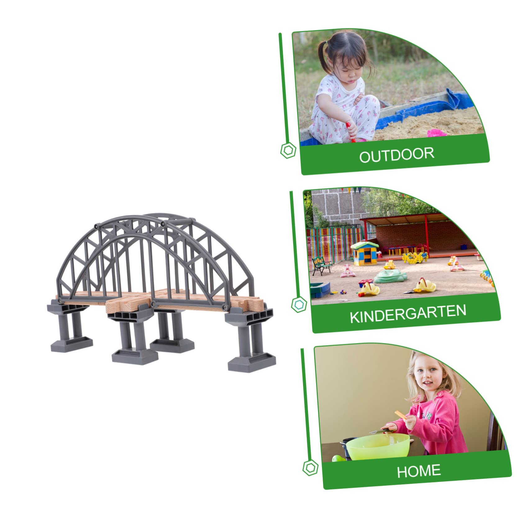 Uonlytech Ponte Binario Trenino per Bambini, Accessorio Ferroviario 1 Pezzo | Abs e Legno, Leggero, Allena Manualità e Pensiero Creativo, per Giochi di Costruzione e Percorso