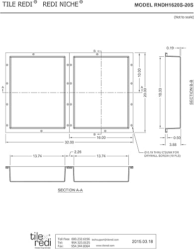 Miniatura 7 de Redi Niche - Estante de ducha empotrado doble nicho negro, dos estantes interiores, 32 pulgadas de ancho x 20 pulgadas de alto x 4 pulgadas de