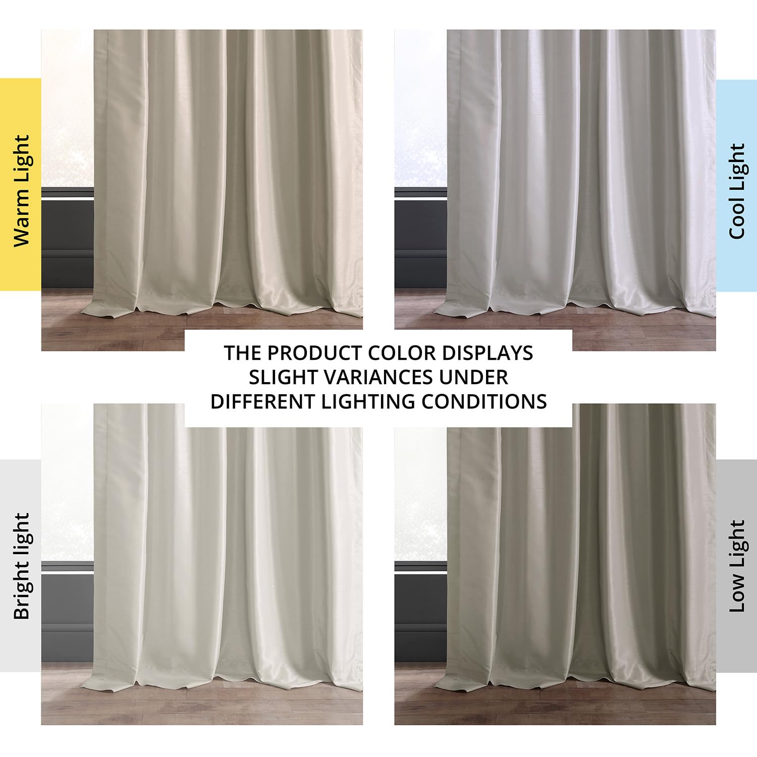 HPD Half Price Drapes Faux Dupioni Silk Curtain Vintage Textured for Room Decor 50 X 96 (1 Panel), PDCH-KBS21-96, Mist Grey - Image 3