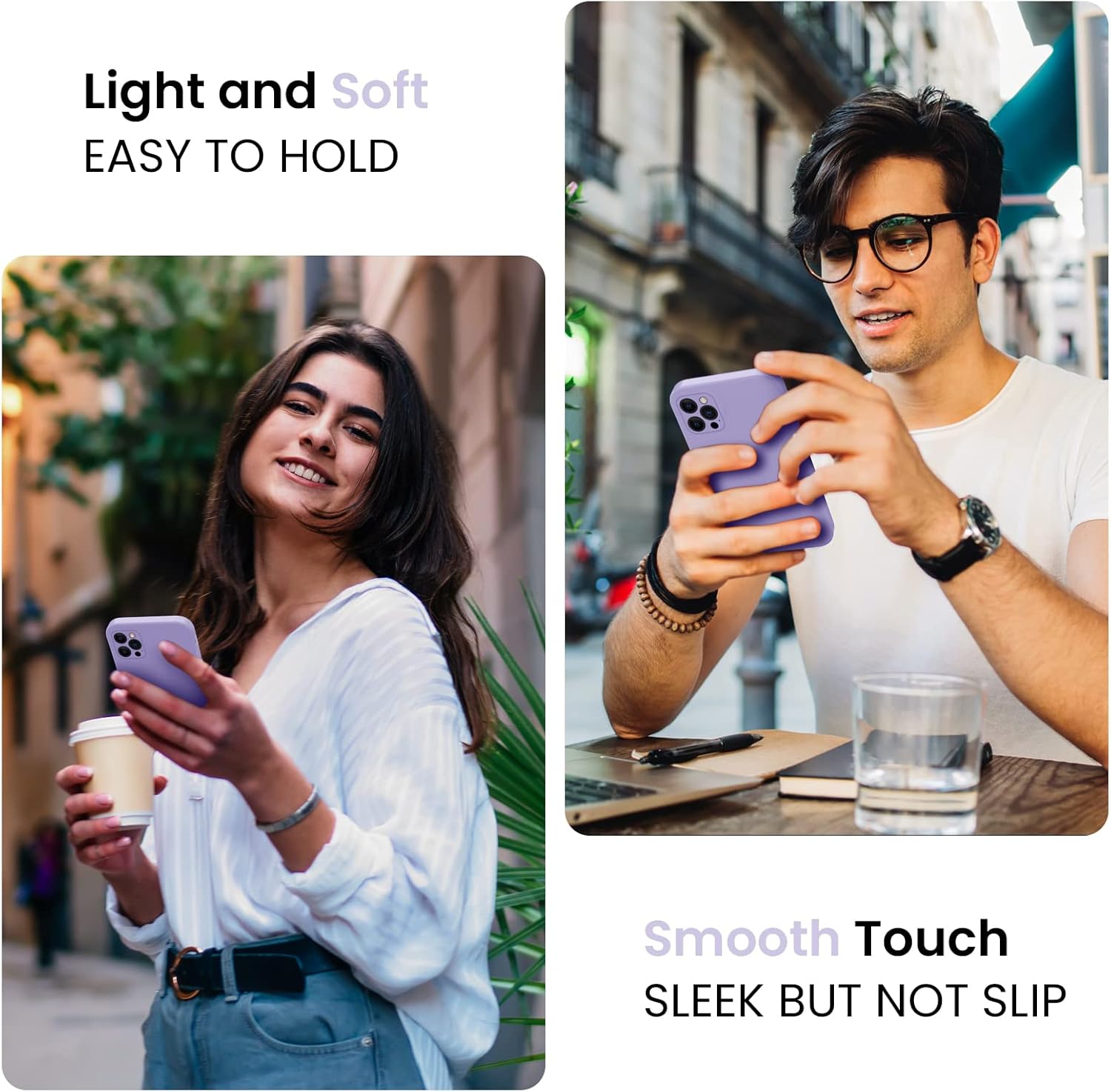 FireNova Designed for iPhone 14 Pro Max Case, Silicone Upgraded [Camera Protection] Case with [2 Screen Protectors], Soft Anti-Scratch Microfiber Lining Inside, 6.7 inch, Clove Purple - Image 2