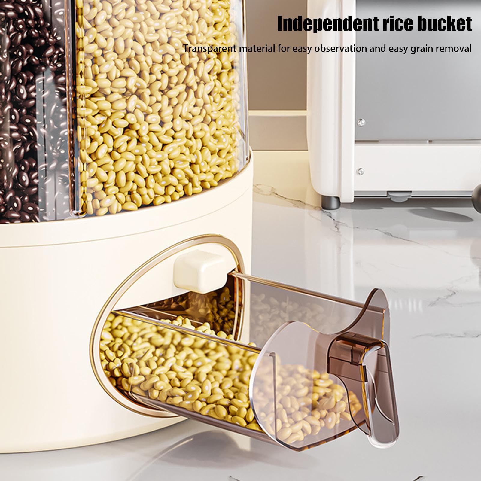 Genérico Cubo De Arroz Para Arroz - 6 Simulacros Para Alimentos Secos | Contenedor De Cocina Con Un | Organizador De Cereales, Legumbres, Pastas, Y Alimentos Secos Para Doméstico