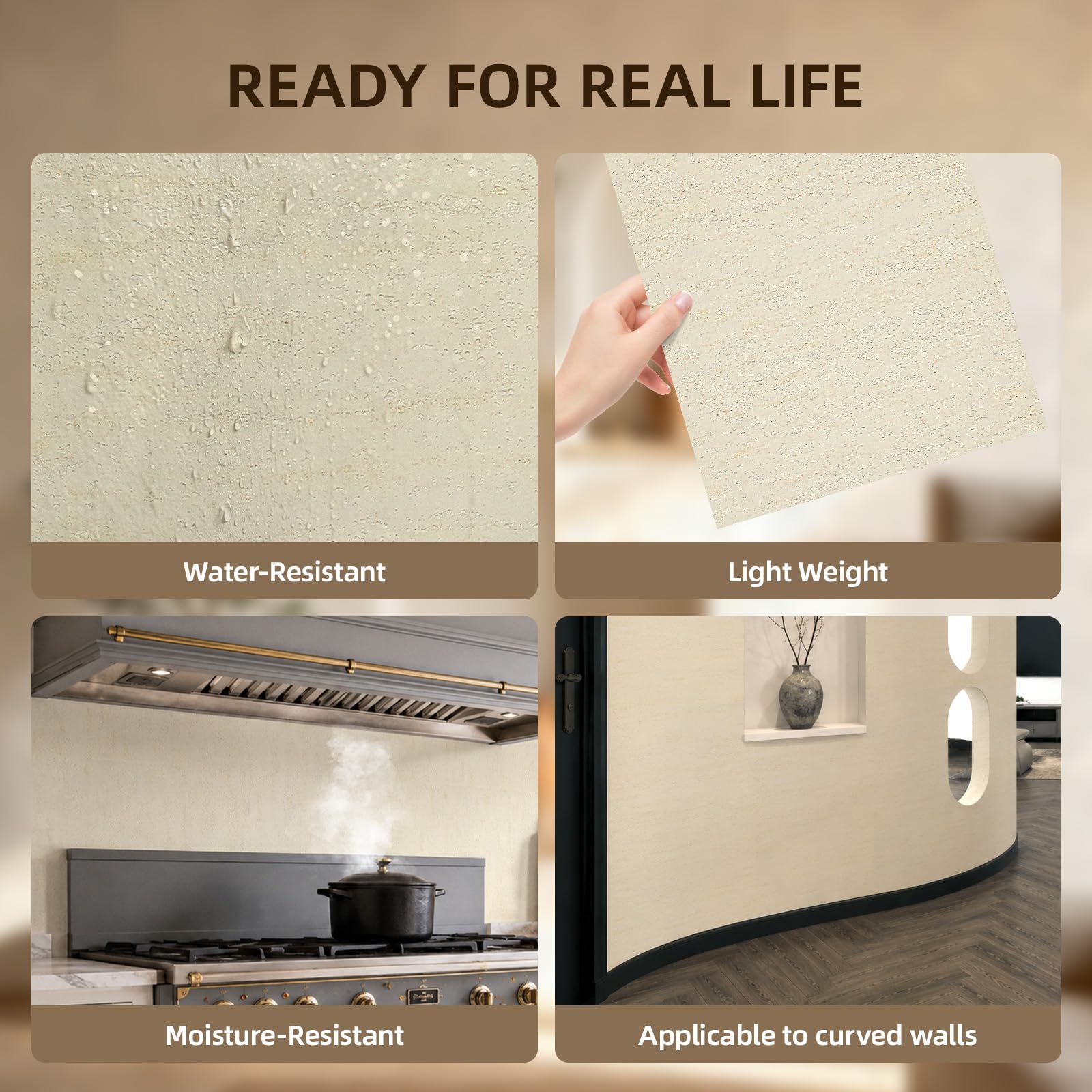 WADILE Paneles de pared de hormigón para despegar y pegar, 30 cm x 59,9 cm, revestimiento de pared de cemento sintético de PVC para decoración de paredes interiores, paneles de pared flexibles