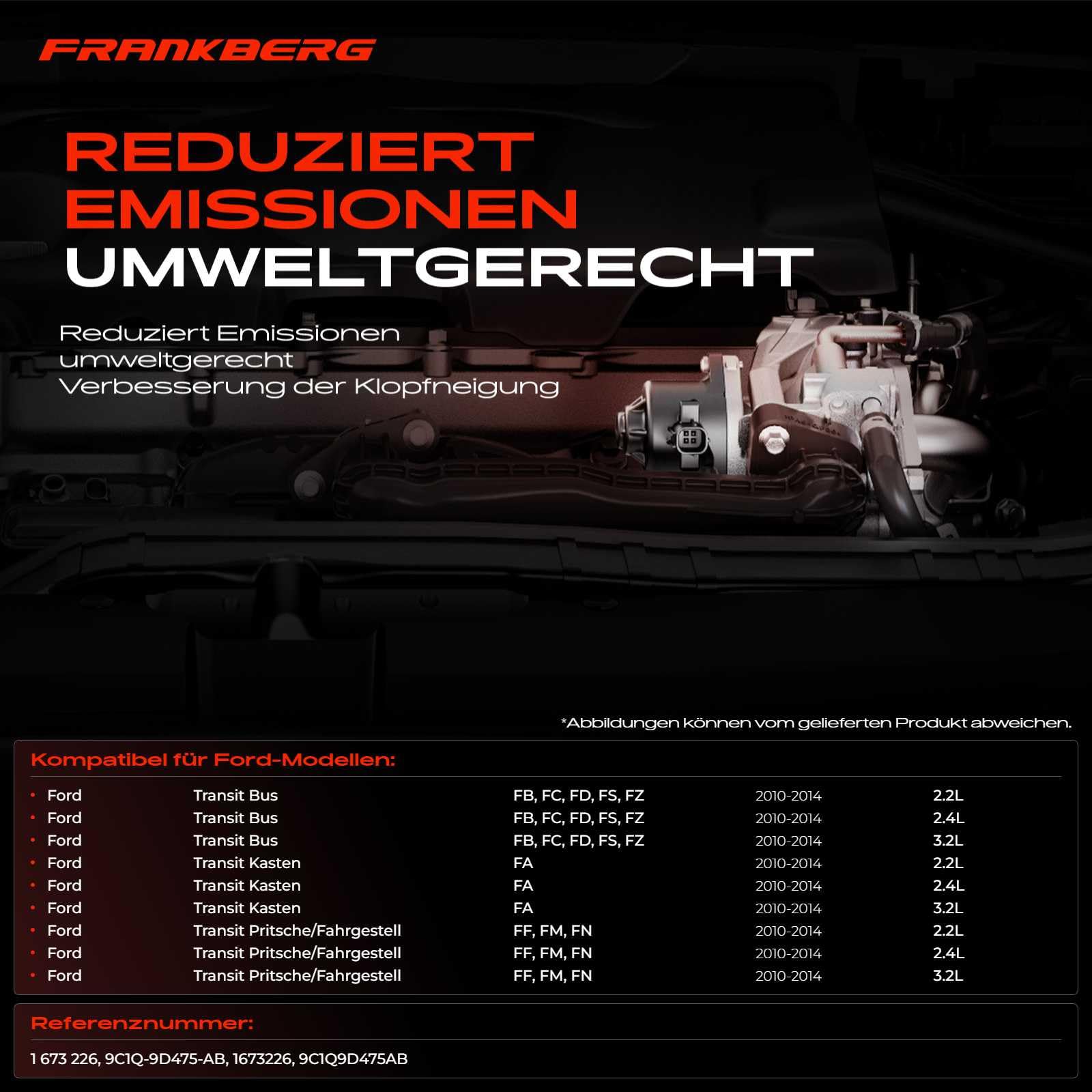 AGR-Ventil Abgasrückführung für Transit Bus Kasten Pritsche/Fahrgestell FA FB FC FD FS FZ FM FN 2.2 2.4 3.2 TDCi Diesel 2010-2014 9C1Q9D475AB