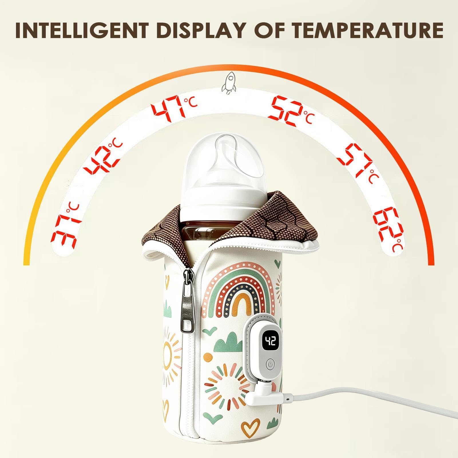 Copertura per biberon con display digitale, temperatura regolabile, per casa, viaggi, asilo nido, borsa per pannolini, cucina, passeggino, aereo