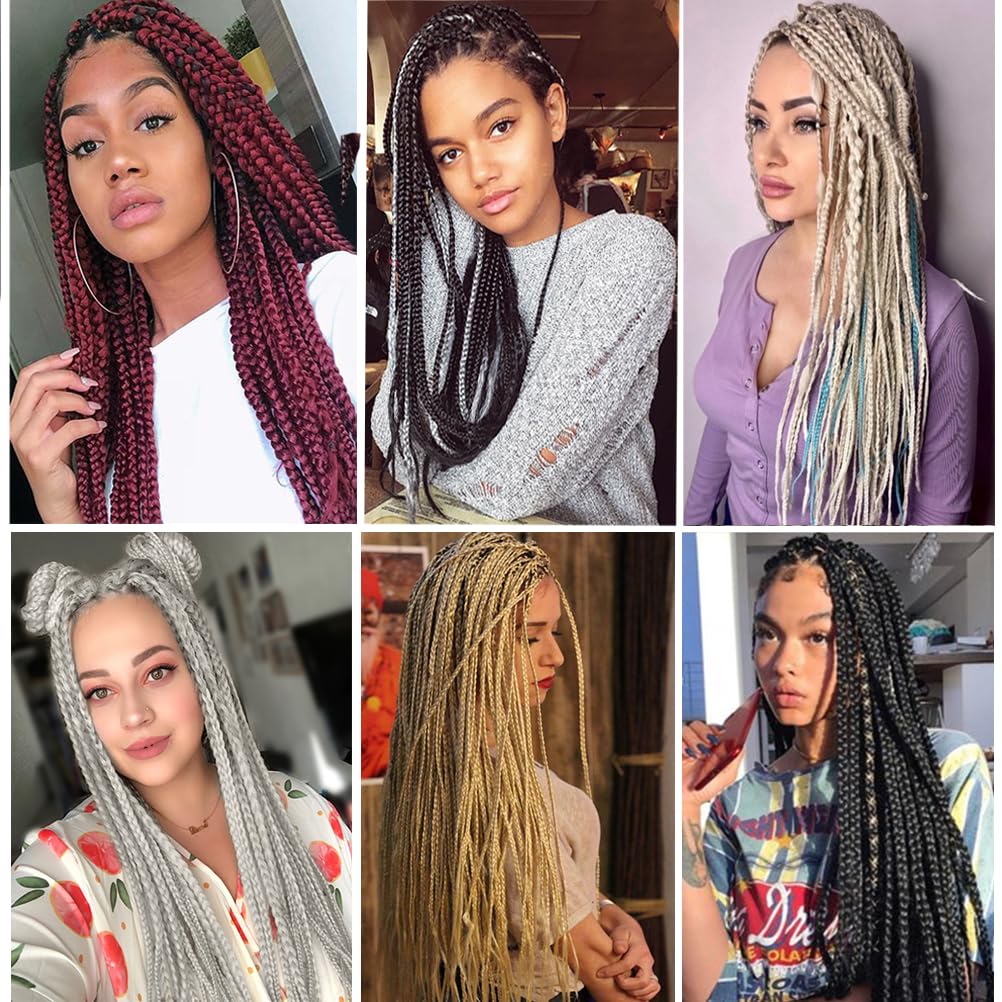Extensión de pelo sintético preestirado para trenzado, suave, preestirado para mujer (marrón, 20 pulgadas)