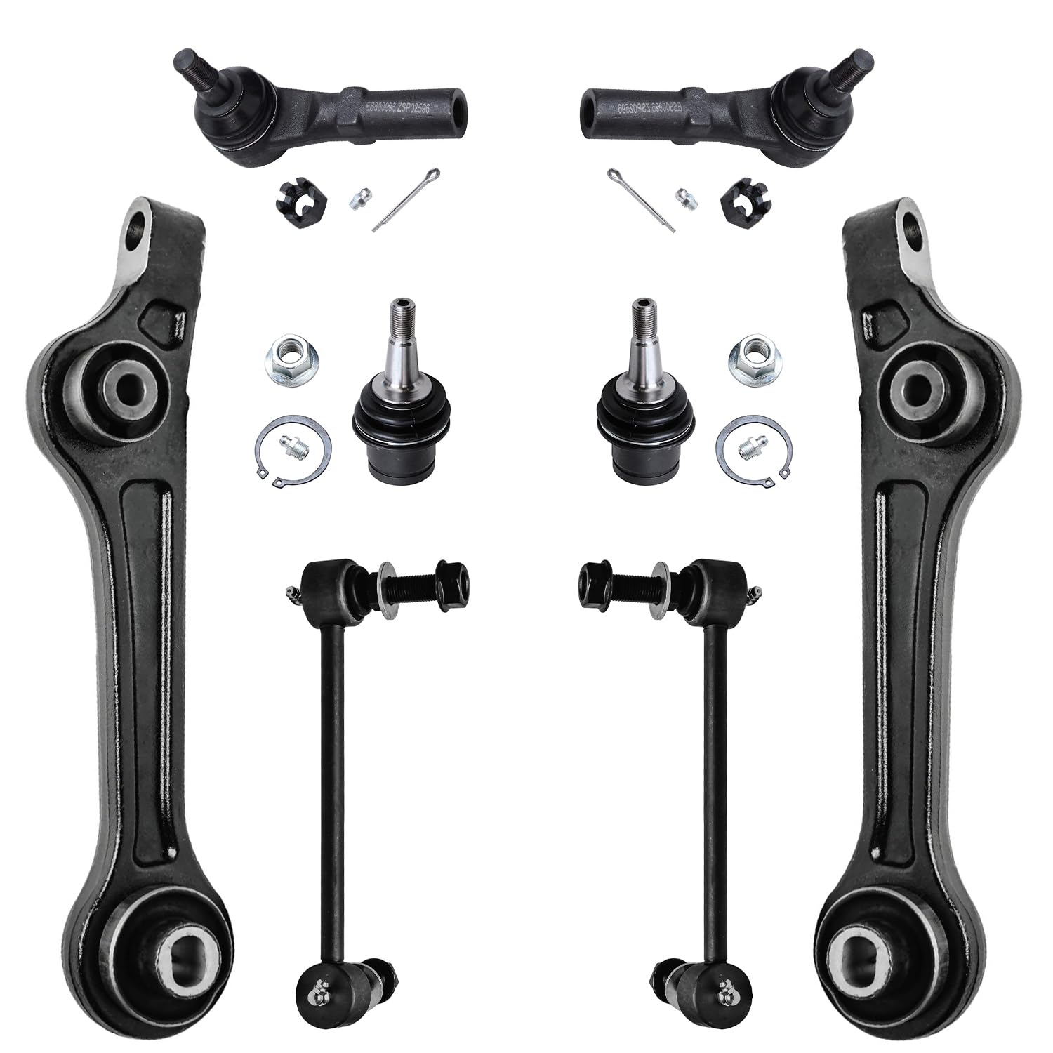 Detroit Axle - Front Rearward Lower Control Arms Ball Joints Sway Bars