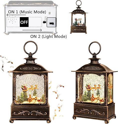 Miniatura 3 de Decoraciones de Navidad, globo de nieve de Navidad, linterna brillante con música y temporizador, faroles de Navidad forrados por USB, funciona con