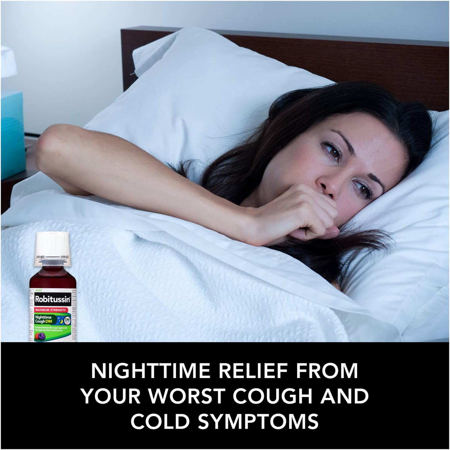 Robitussin Maximum Strength Nighttime Cough DM, Cough Medicine for Adults, Berry Flavor - 8 Fl Oz : Health & Household