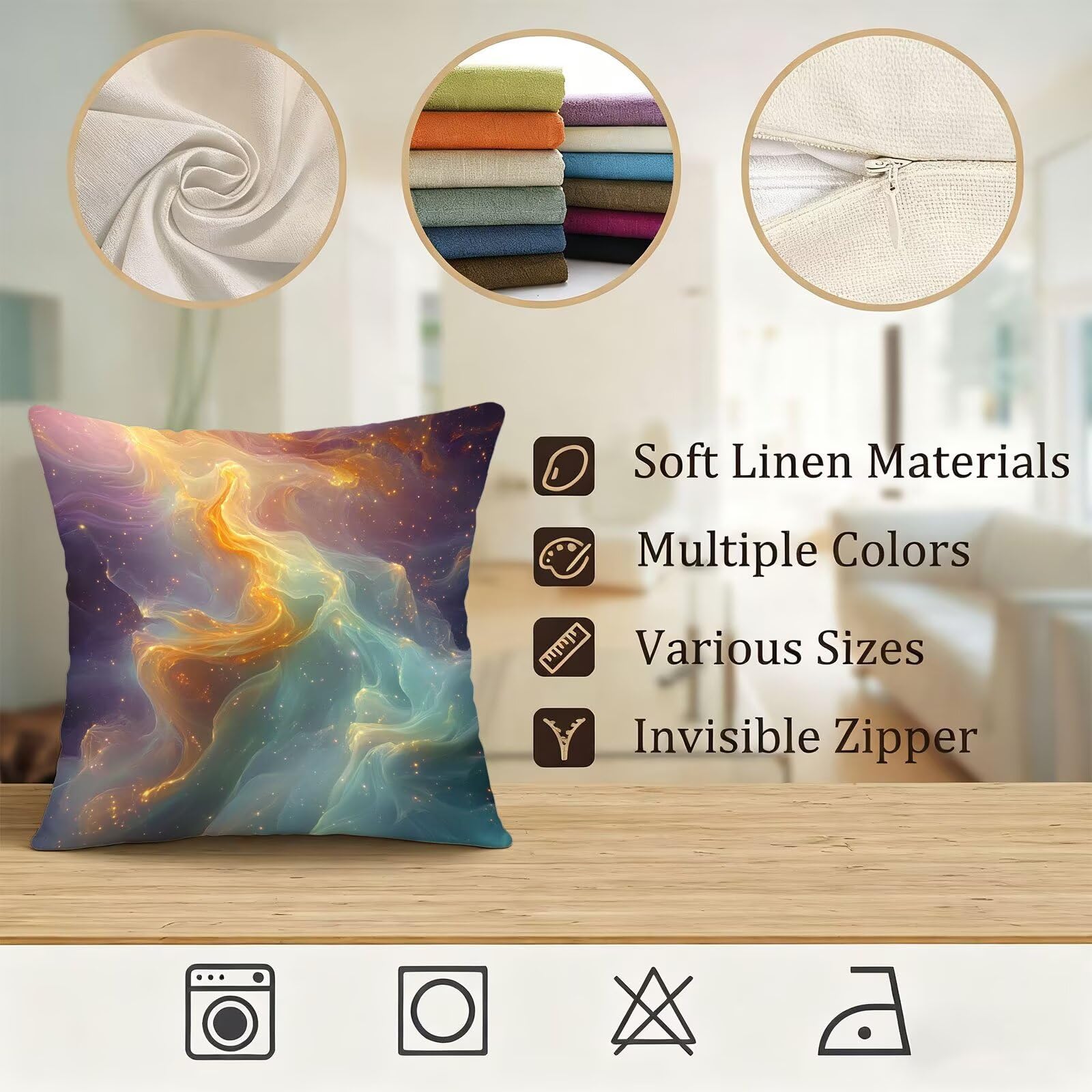 Vistoso Funda Cojin 65x65 SueñO Funda Almohada 65x65 Cojines Sofa Súper Suave Fundas Cojines Decorativos Fundas Almohadas 4 Piezas Cervicales y Cuello, para Hogar Sofa Cama Salon Decoracion E - 123