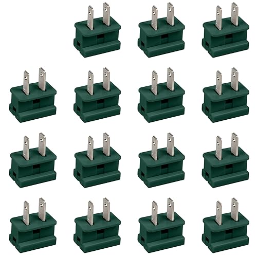 Juego de enchufes de iluminación navideños de Navidad macho y hembra, enchufe de vampiro, enchufe Gilbert, enchufe con cremallera (15, 15 unidades,