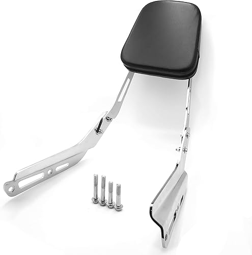 XKMT -Flame Fire Style Respaldo Sissy Bar con almohadilla de cuero compatible con VTX 1300C 1800C 1986-2012 Cromo B01442AUSG