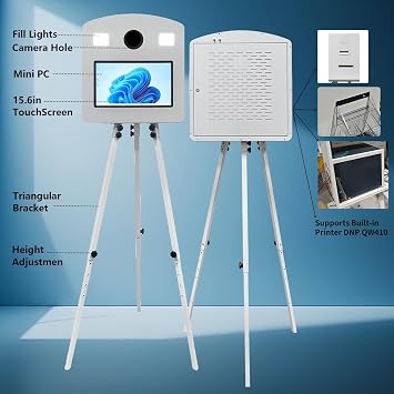 Photo Booth Machine,15.6inch Photo Booth with Mini PC,Portable Photo Booth Perfect for Wedding,Halloween,Party,Events (Photo Booth Machine)
