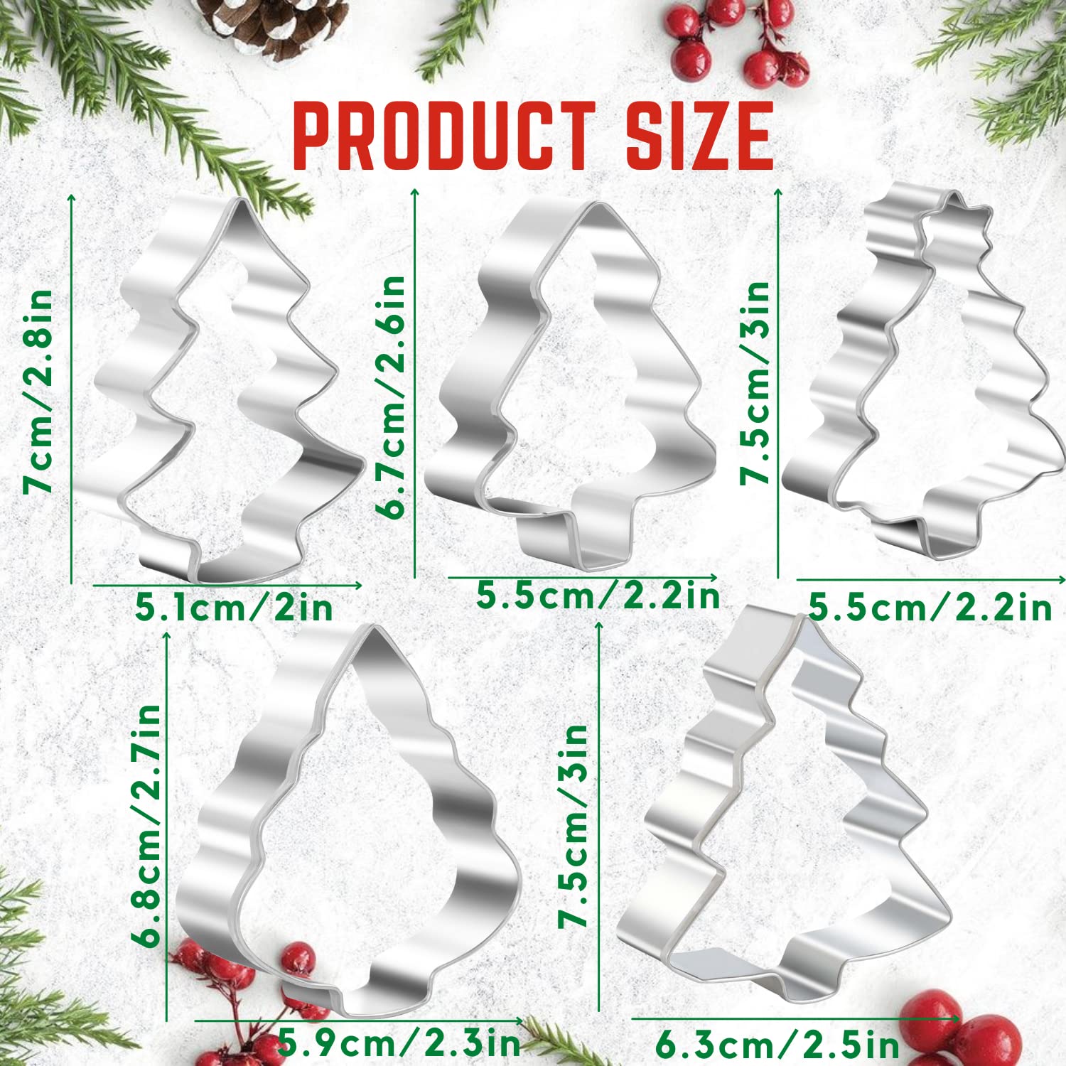Formine Per Biscotti Di Natale In Acciaio Inox – Set Da 8 Stampi (Stella, Albero, Angelo, Fiocco Di Neve) Per Pasta, Fondente E Craft - 3