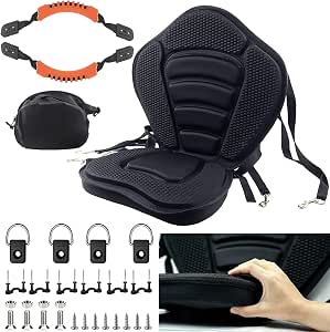 HLOGREE Kayak Seat - 1/2 Pack, Thicken Padded Seat Cushion with Back Support, Canoe & Ocean SUP Compatible