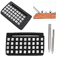 Vista 4 de Juego de punzones de sellos, letras del alfabeto, juego de troquelado para tallar, sellos en relieve, cuero, manualidades, herramientas