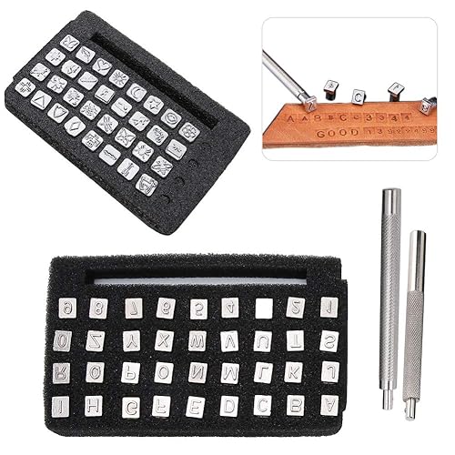 Miniatura 4 de Juego de punzones de sellos, letras del alfabeto, juego de troquelado para tallar, sellos en relieve, cuero, manualidades, herramientas de