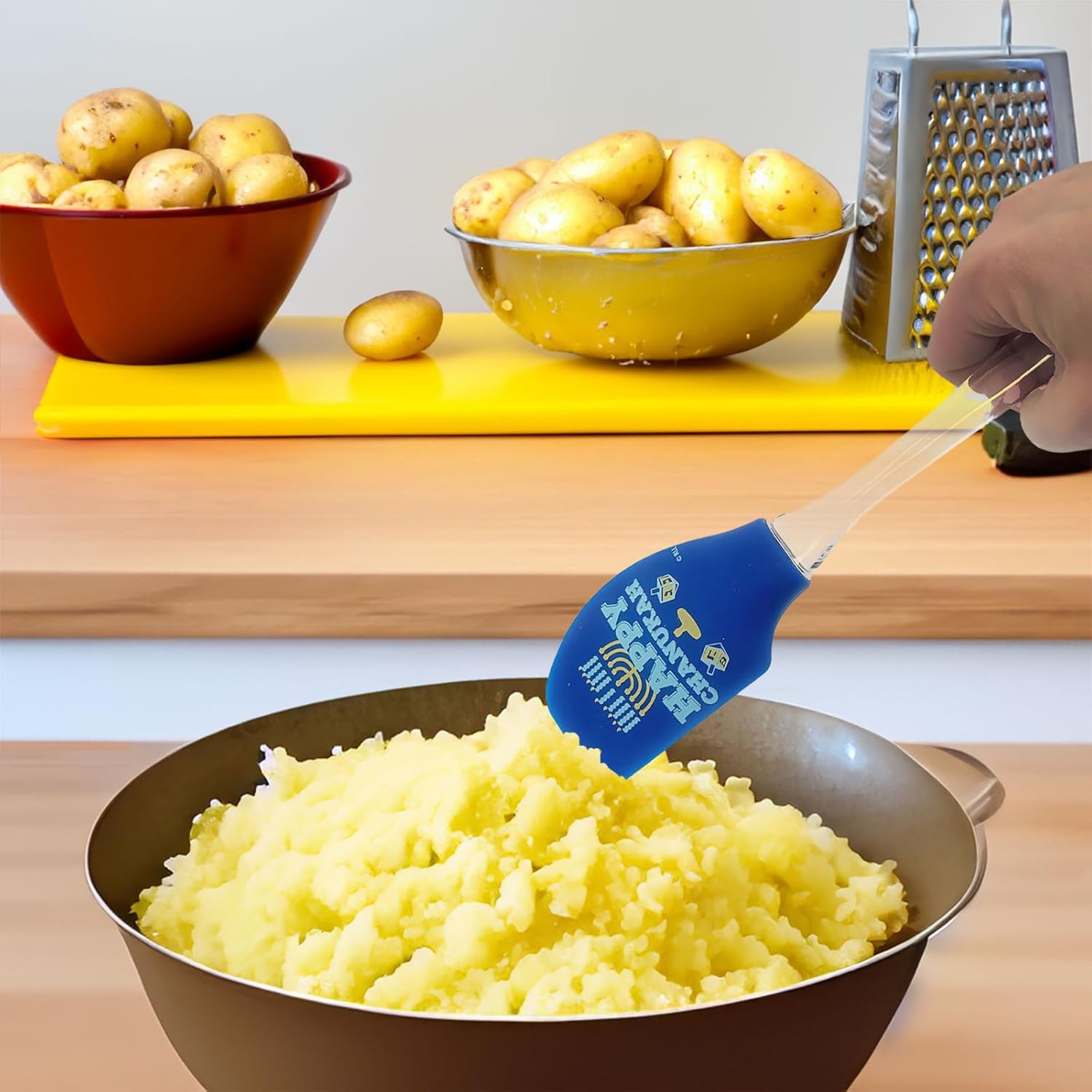 Rite Lite Chanukah Baking 2 Piece Set - Includes Spatula and Dreidel Shaped Cookie Cutter! Hanukkah Gift, Cooking Accessories, Hostess Set