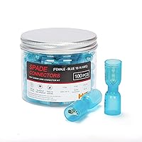 Vista 17 de HKS 100 conectores de pala hembra rojo 22-16 AWG – Kit de conectores de cable de desconexión rápida eléctricos termorretráctiles – cobre rojo