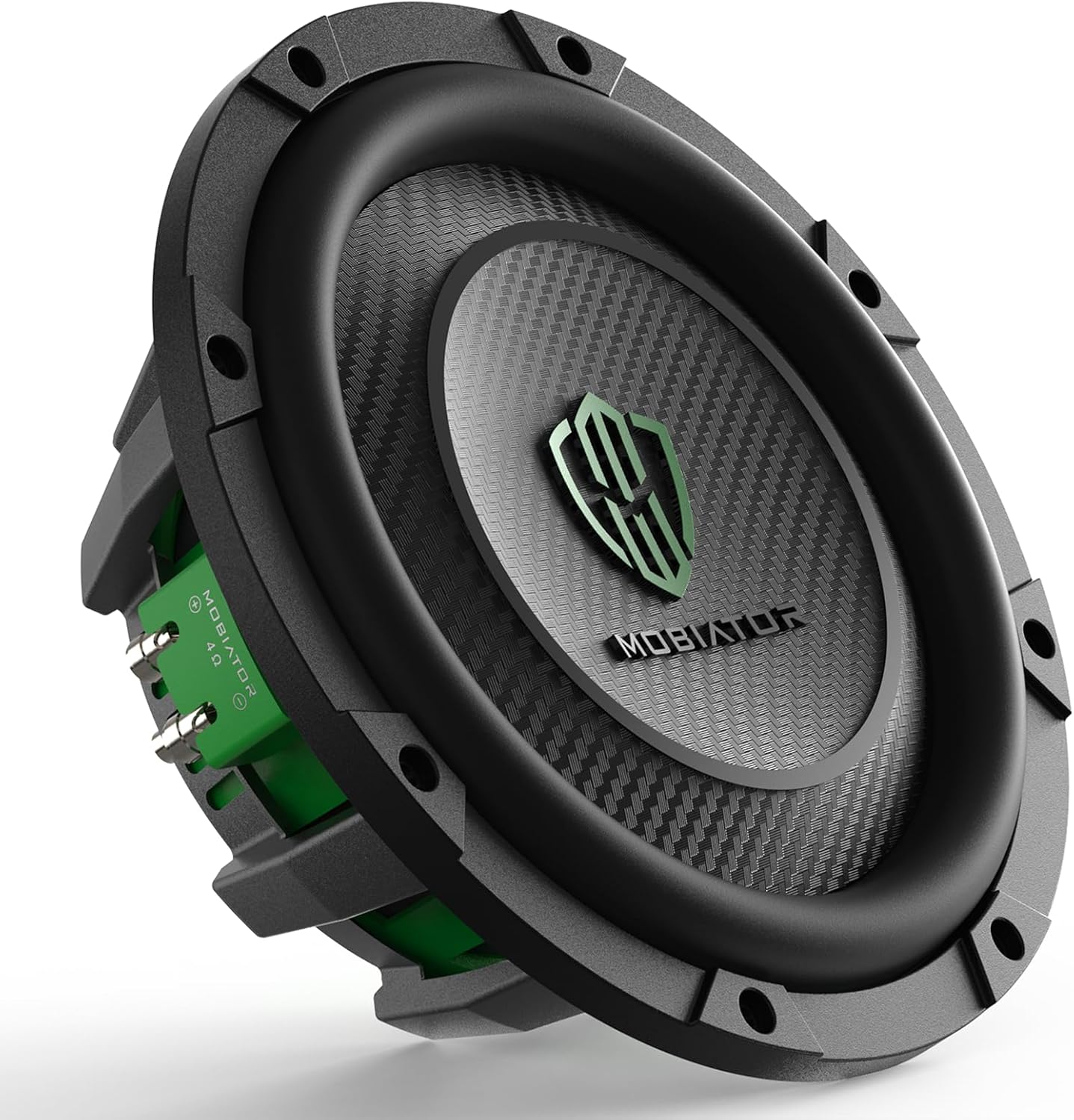 10'' Shallow Mount Car Subwoofer Dual 4 Ohm, 1200W Max 300W RMS High Performance Slim Car Audio Subwoofer, 2.5 Inch High Temperature Voice Coil, FS Lower to 32Hz, Update Version, MB-DS104