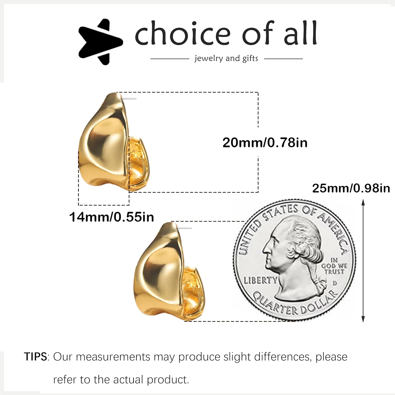 Chunky Gold Earrings for Women Trendy Gold Statement Earrings Vintage Large Gold Geometric Studs Earrings Jewelry Gifts - Image 6