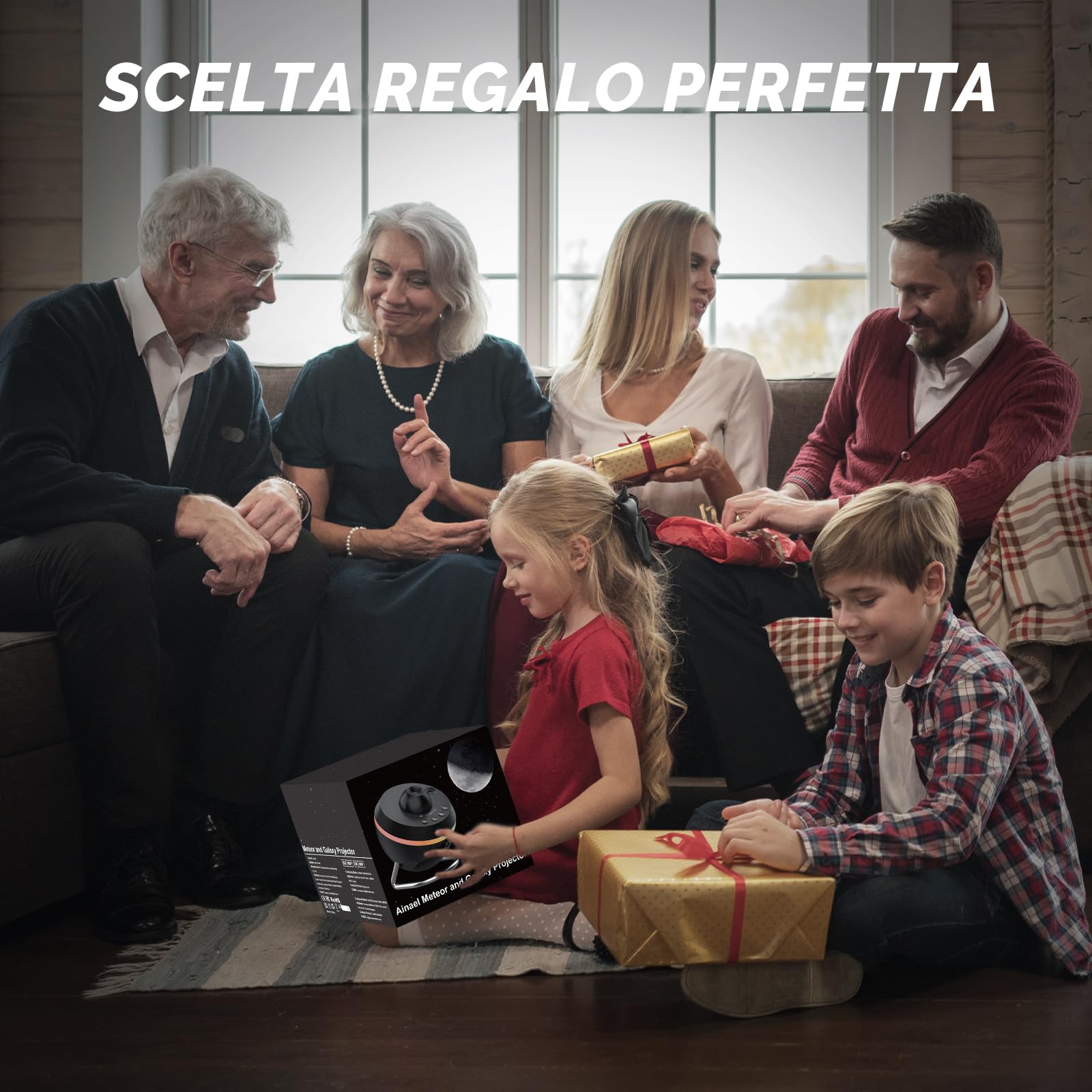 Proiettore Galassia, Proiettore Stelle Soffitto Planetaria Cielo Stellato Luce Notturna con Striscia Luminosa, Meteor and Galaxy Projector per Bambini Adulti Camera Regalo Compleanno Natale