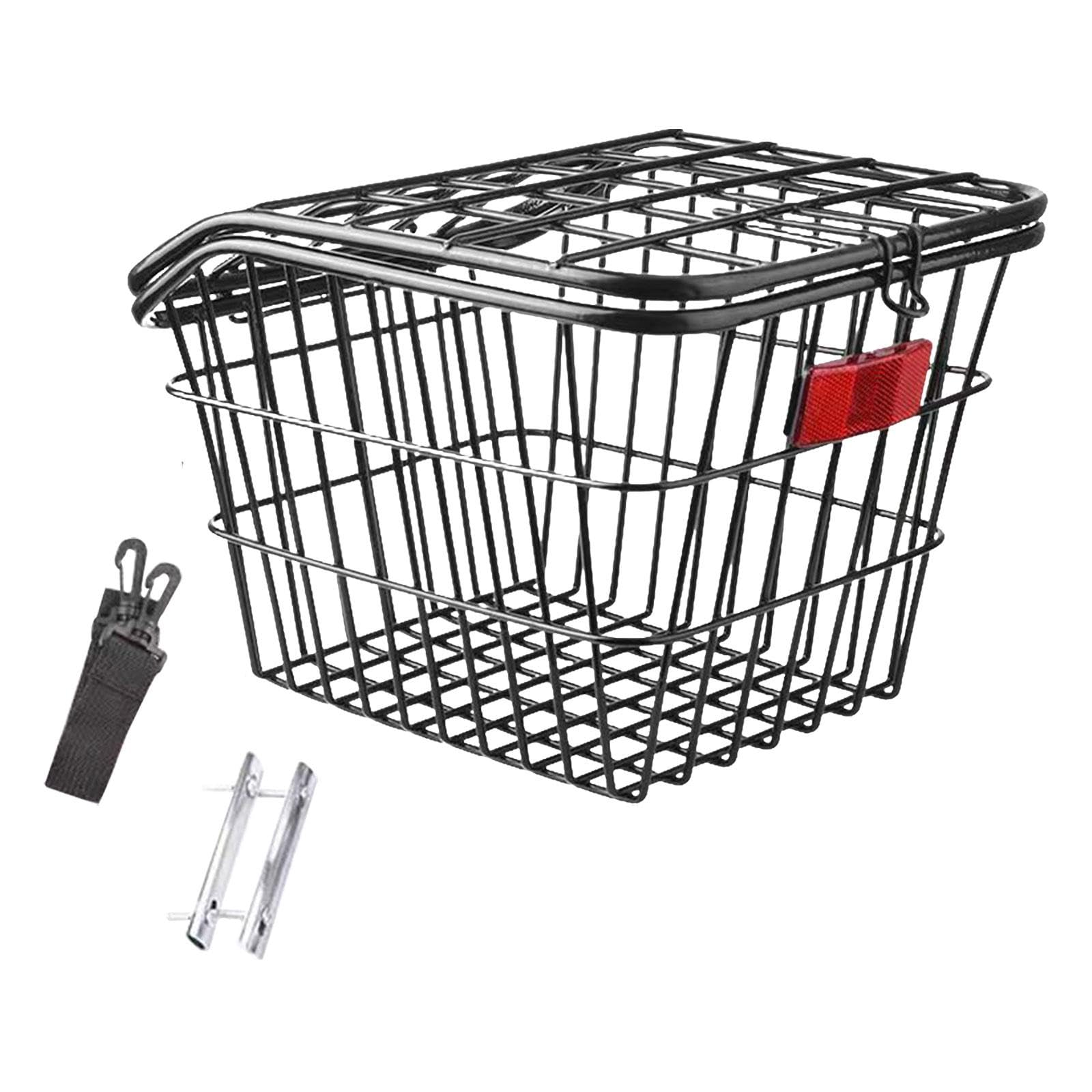 YIJU Rear Bike Basket Black Bicycle Basket for Biking Hiking Child Folding Bikes