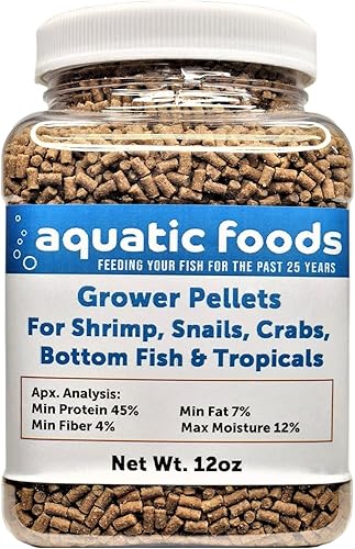 Miniatura 1 de Aquatic Foods Inc. Zeigler - Gránulos de hundimiento de 45 % proteínas, pellets de 116 x 38 pulgadas para camarones, caracoles, cangrejos, bagres,