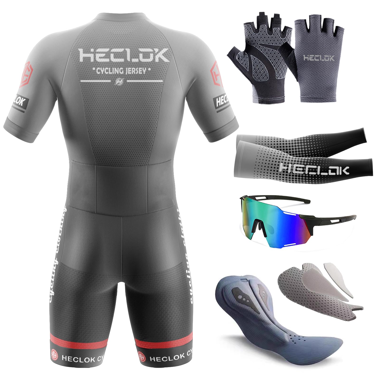 Hombres Monos Manga Corto del Verano Transpirable Ciclismo Skinsuit Sets con Prima para competiciones Pad Exterior Sportswear Triatlón Ropa Bodies Triatlón Clothes-Siamés