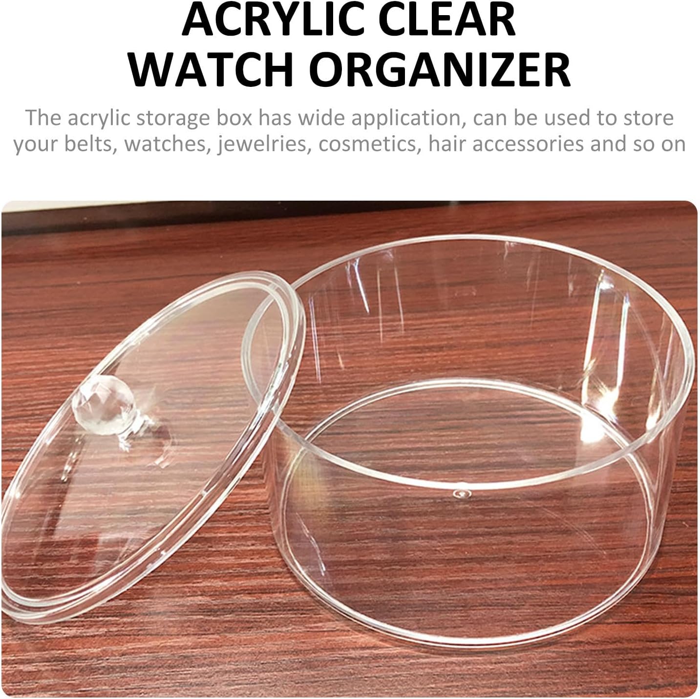 Acrylic Stackable Watch Storage Box with Dust Proof Lid