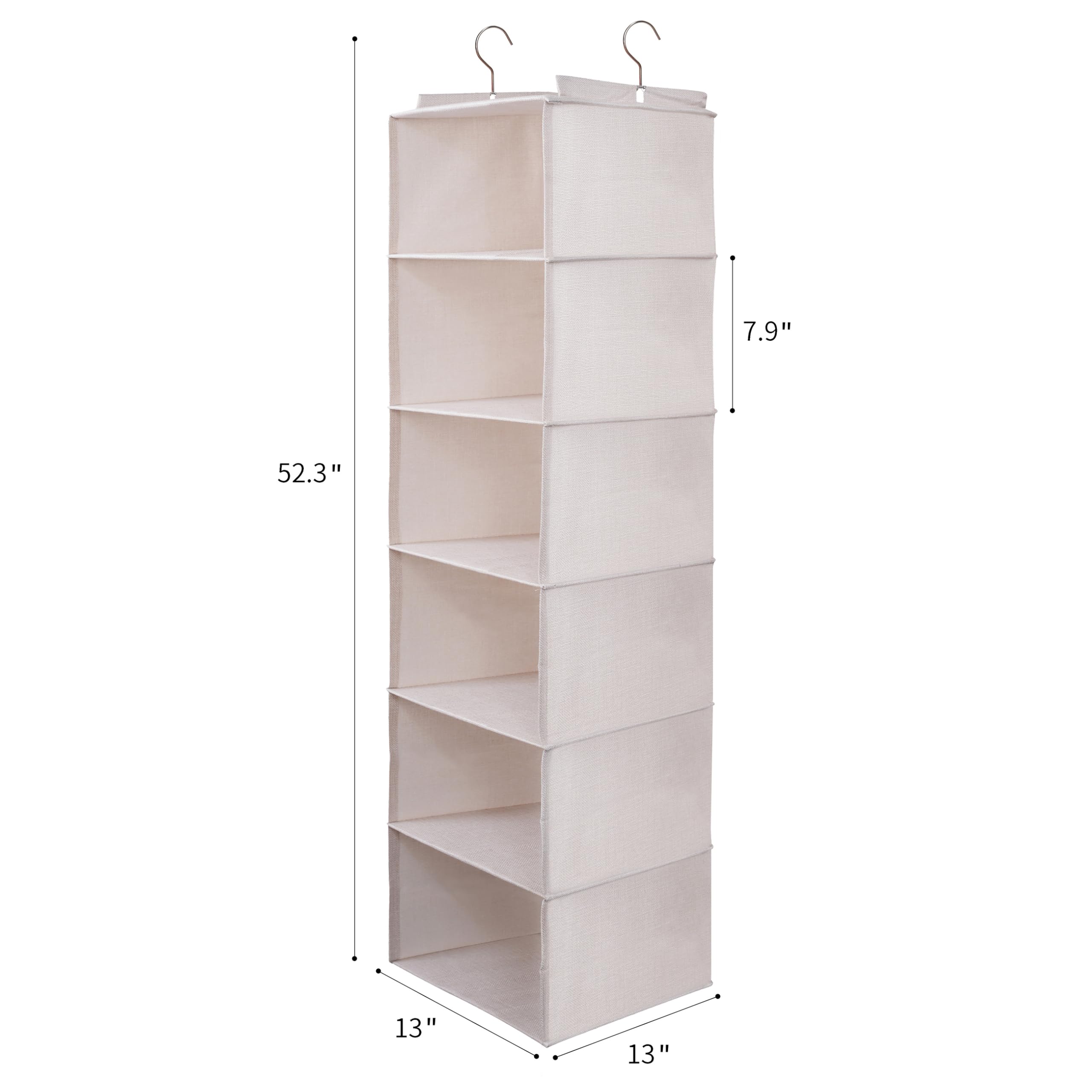 tulinstiraga Large Hanging Sweater Organizer for Closet,Collapsible 6-Shelf Hanging Closet Shelves with Drawers - Image 2