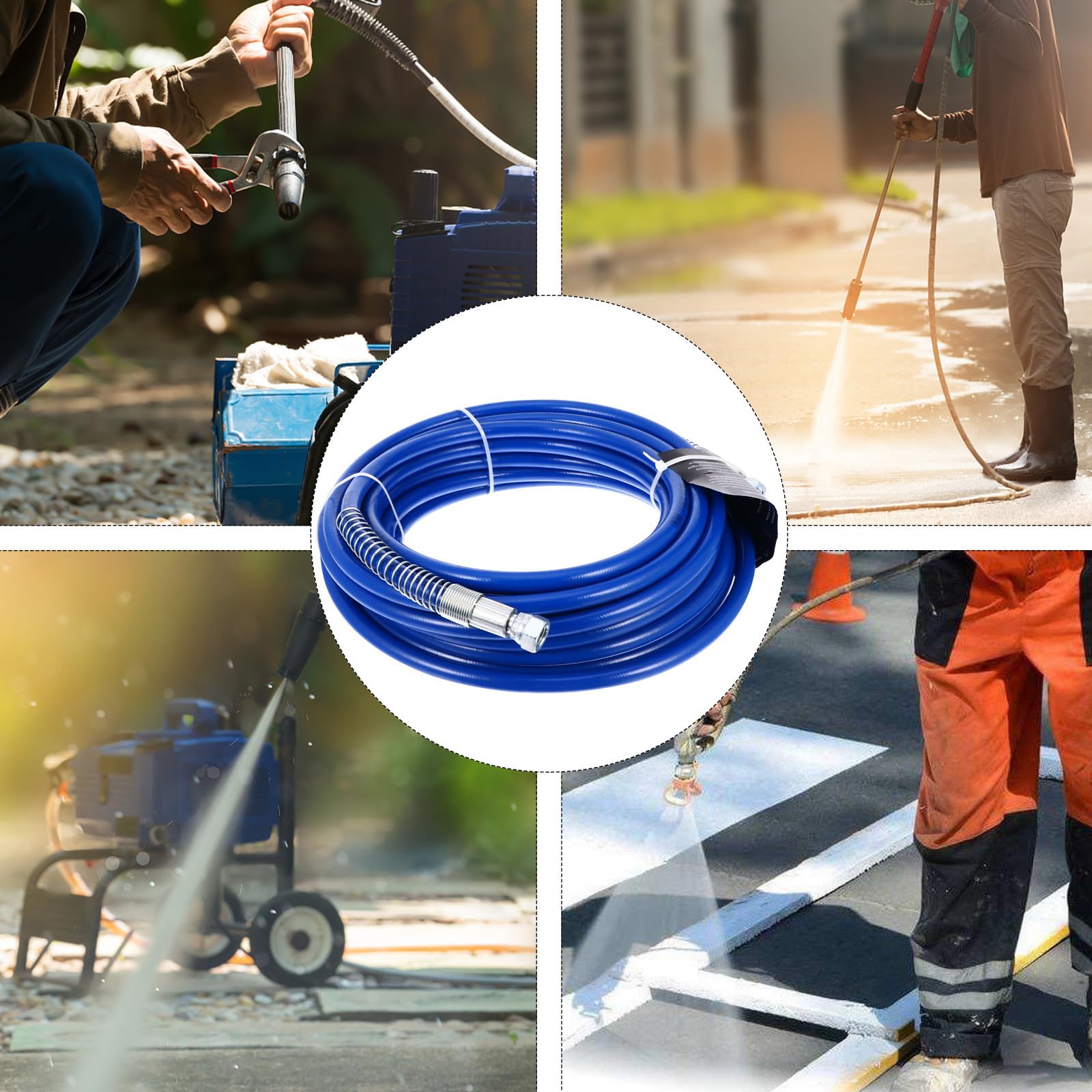 Cabilock Manguera de Pintura sin Aire de 1/4 Pulgada 49ft, Látex Azul