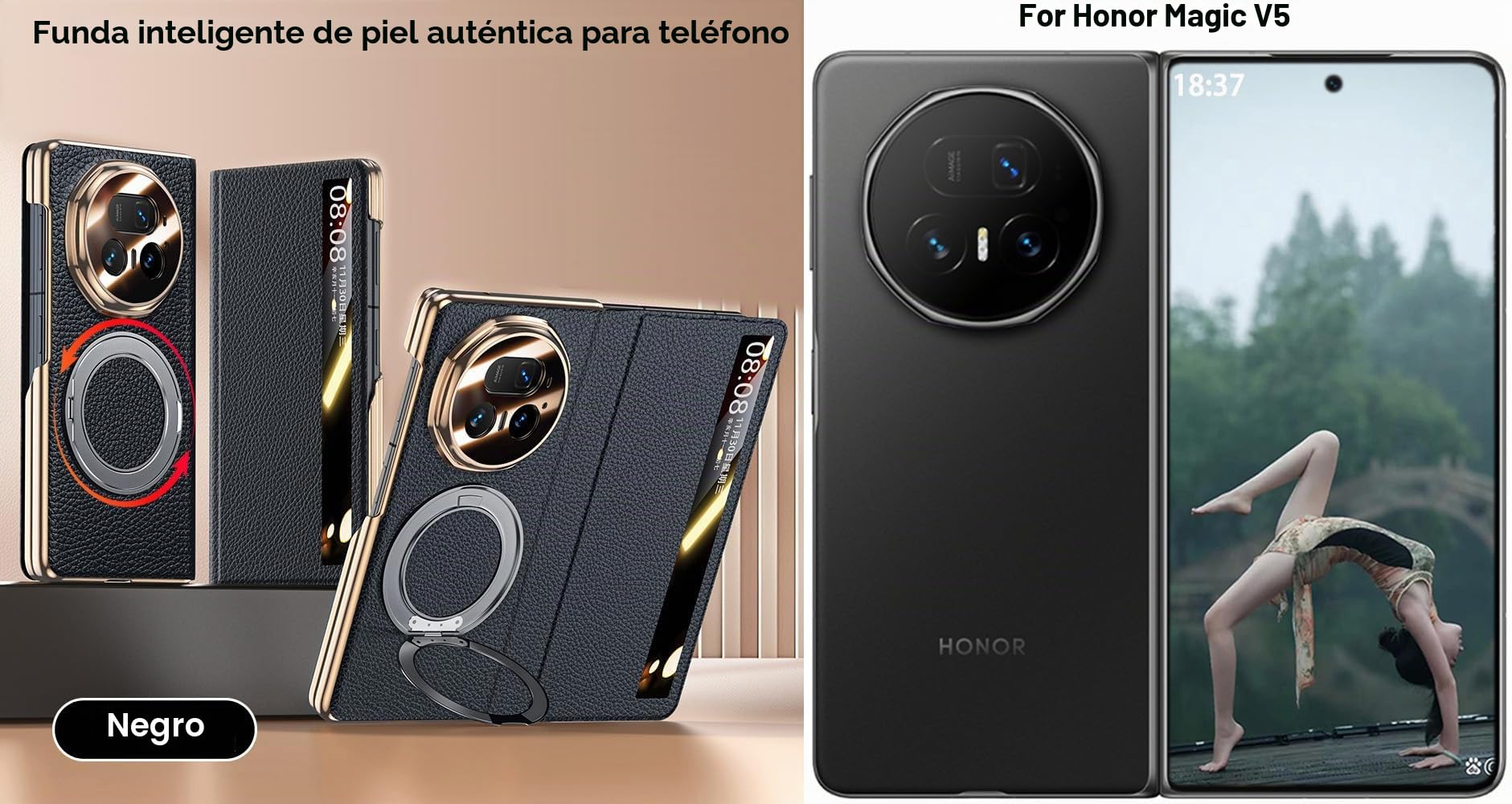 Funda de Piel para Honor Magic V5. Cierre Magnético. Carcasa/Caja del Teléfono Magic V 5. Estuche para Teléfono Móvil