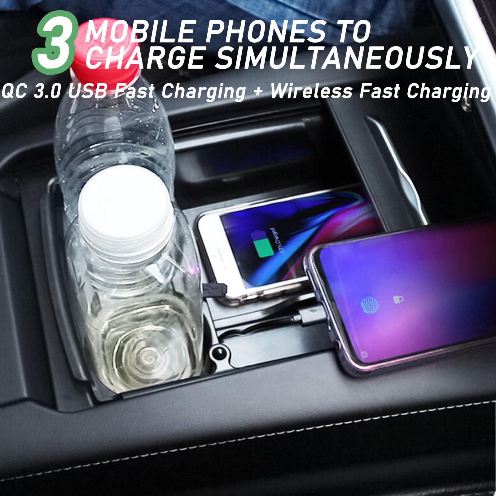 Caricatore Da Auto Wireless per Tesla Model S/X 2017-2021 Tutti I Modelli con 10w Fast Charge Upgrade Accessori Sistema Di Raffreddamento A Doppio Canale D'Aria