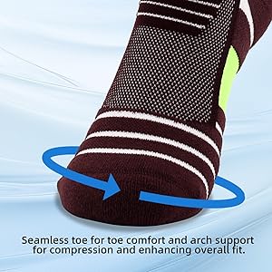 Kodal Copper Cushioned Athletic Ankle Socks, Low Cut Training Socks, Odor Free, Moisture Wicking, Arch Compression (5 Pairs)