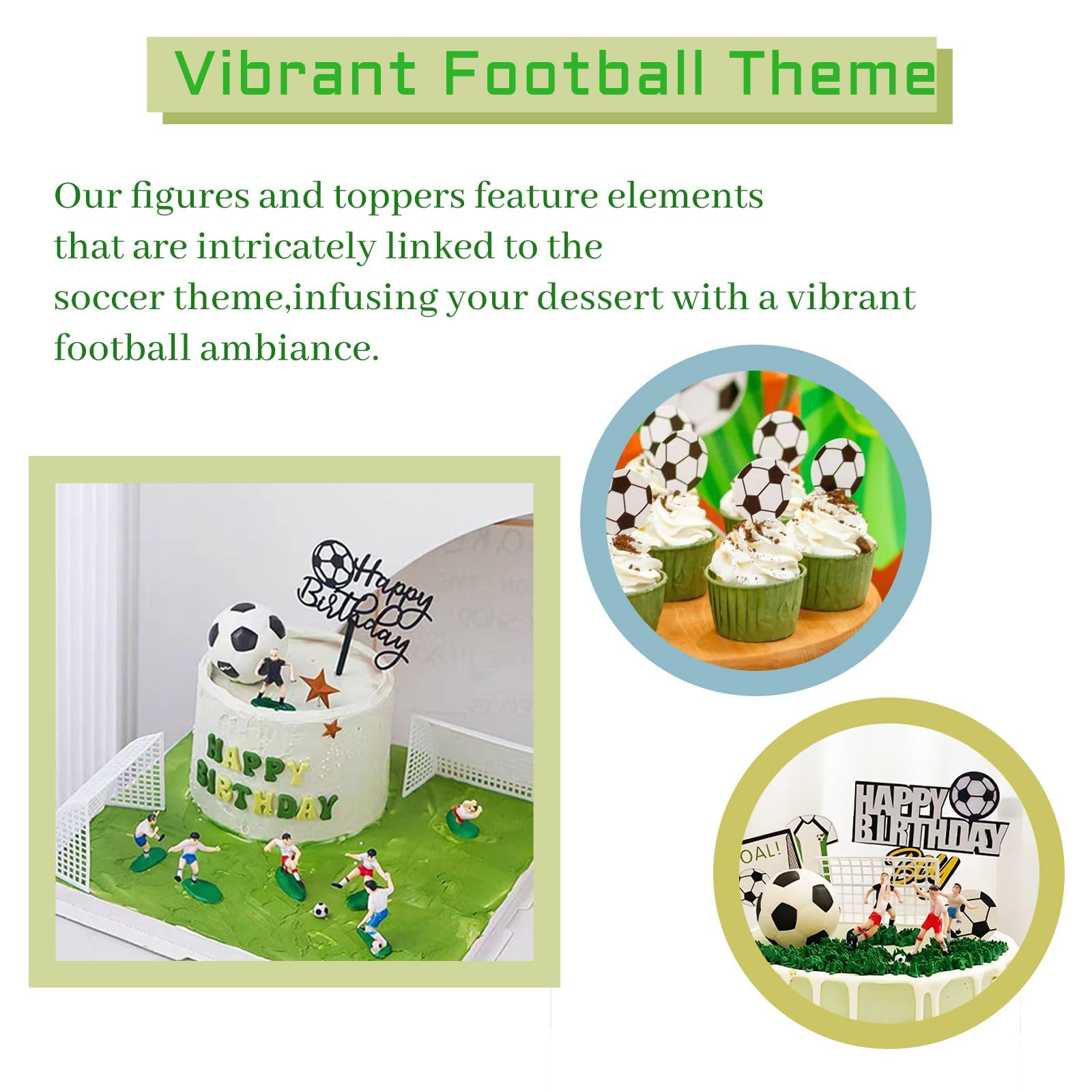 Silars Decorazioni Torta Compleanno Calcio Figura, 9pz Topper Torta Giocatori di Calcio Cake Topper Compleanno, Cake Topper Calcio per Torta Festa Compleanno fai da te