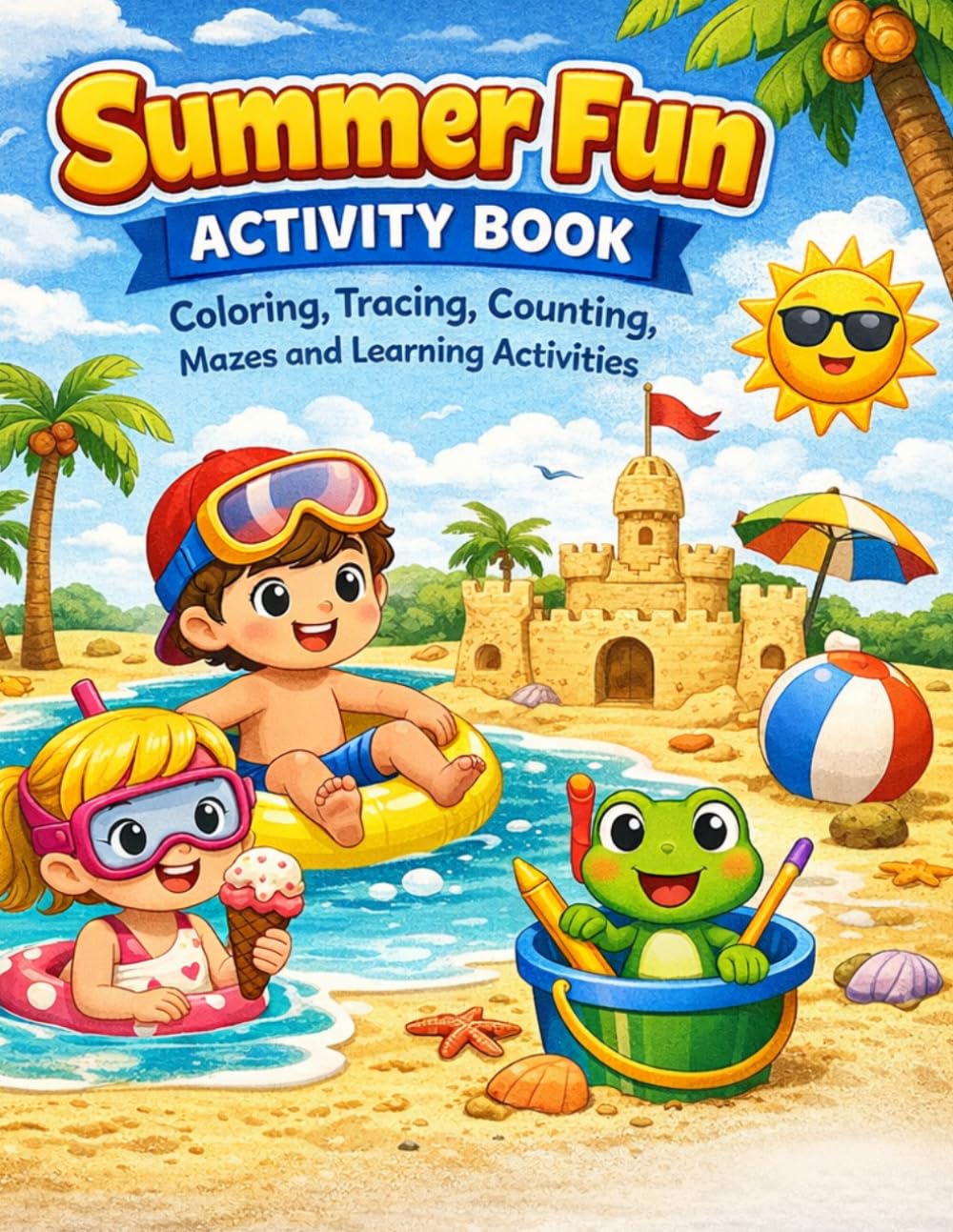Summer Fun Activity Book: Coloring, Tracing, Counting, Mazes and Learning Activities for Kids Ages 3 to 8 (Summer Fun Collection for Kids)
