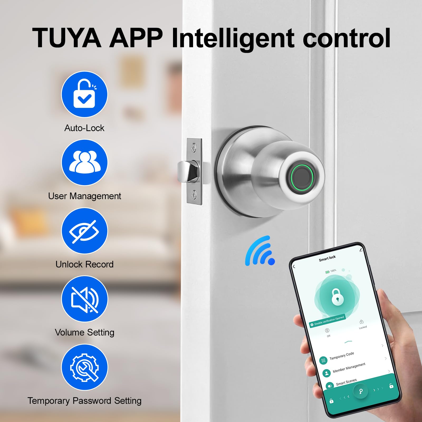Smart Fingerprint Door Lock - Keyless Entry & App Control -4