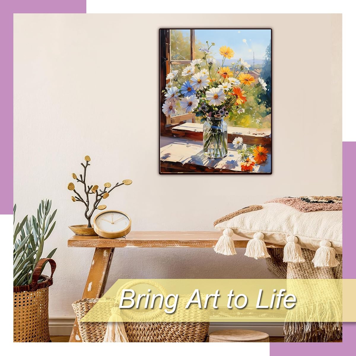 Peinture Par Numéros Adulte Fleur – Kit Complet 40x50 Cm, Toile HD, Idéal Débutant & Décoration Murale