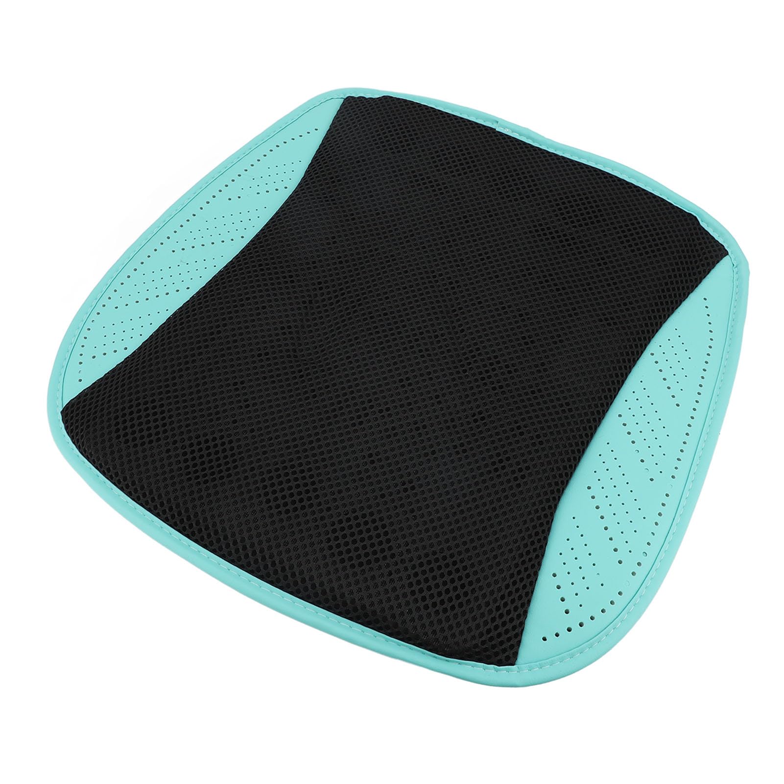 Domary Cojín de Asiento con Refrigeración por USB, Cojín Antideslizante Inteligente de Malla Seda Hielo con 8 Ventiladores para el Hogar, el Coche, la Oficina Velocidades (Cian Negro)