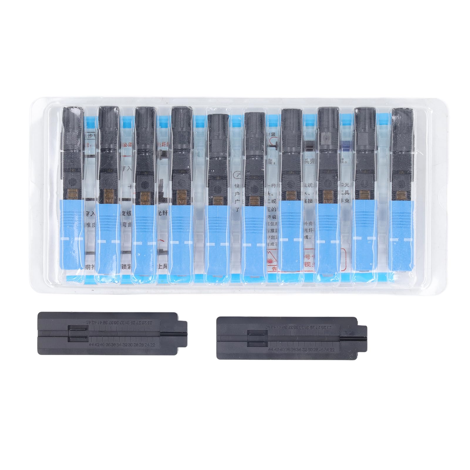 Wakects Kit Connettore Fibra Ottica, Connettore Rapido Fibra Ottica ABS SC UPC 100 Pezzi, Grado Telecomunicazioni, Perdita ≤0,3 DB, da 1200 a 1600 Nm, per Installazione e Riparazione Campo di Cavi a