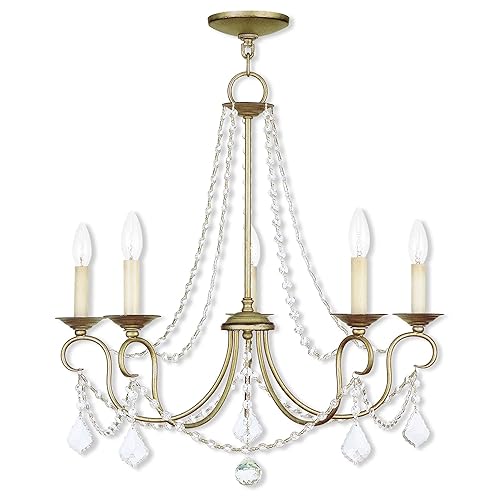 Livex Lighting 6515-73 Pennington 5 Light Chandelier, Hand Painted Antique