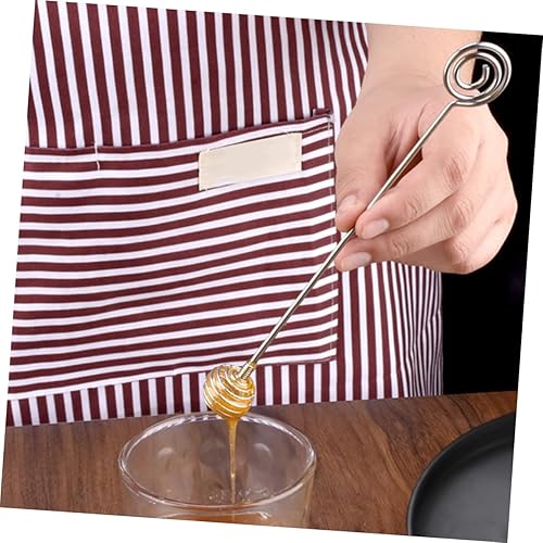Miniatura 3 de VINTORKY Palitos de inmersión de miel de acero inoxidable, cucharas de miel para servidor de miel, cucharas de miel para té de jarabe de metal,