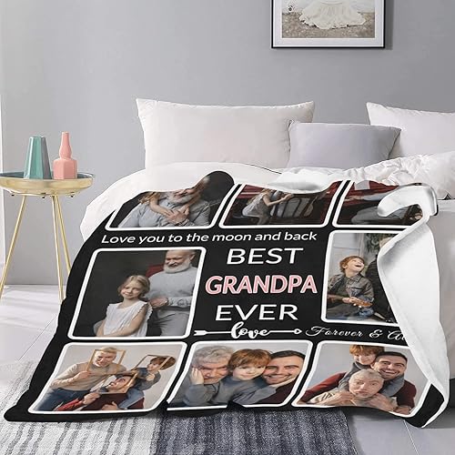 Miniatura 5 de Cobija personalizable con fotos haz una cobija personalizable con imágenes para el recuerdo regálale a tu abuelo una manta sublimada decorativa Best