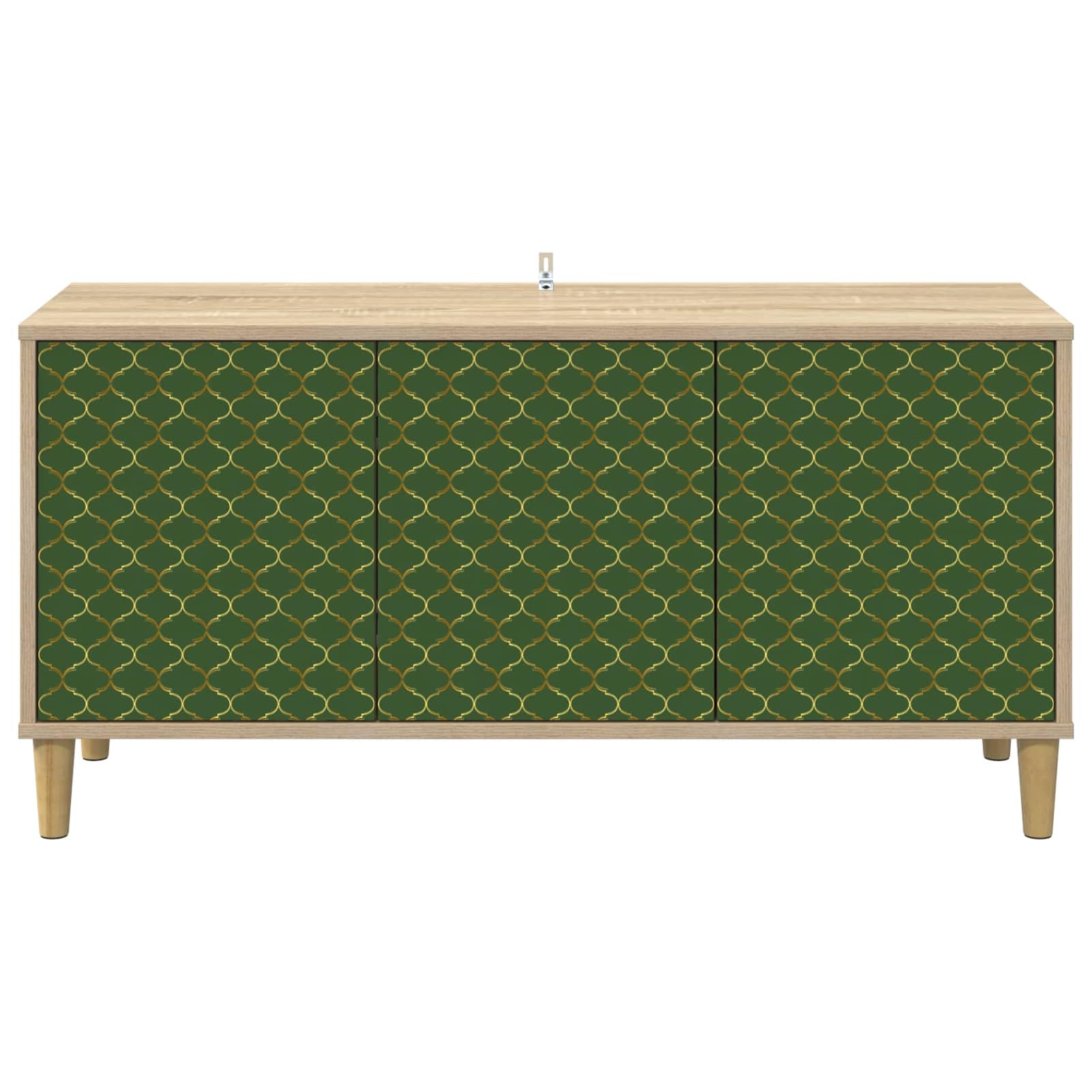 Homgoday TV-Schrank GELEEN 102x33x50 cm Sonoma, Holzwerkstoff, 3 Türen, Modernes Design, erhöhte Füße, viel Stauraum, für Wohnzimmer, belastbar bis 30 kg 8007071