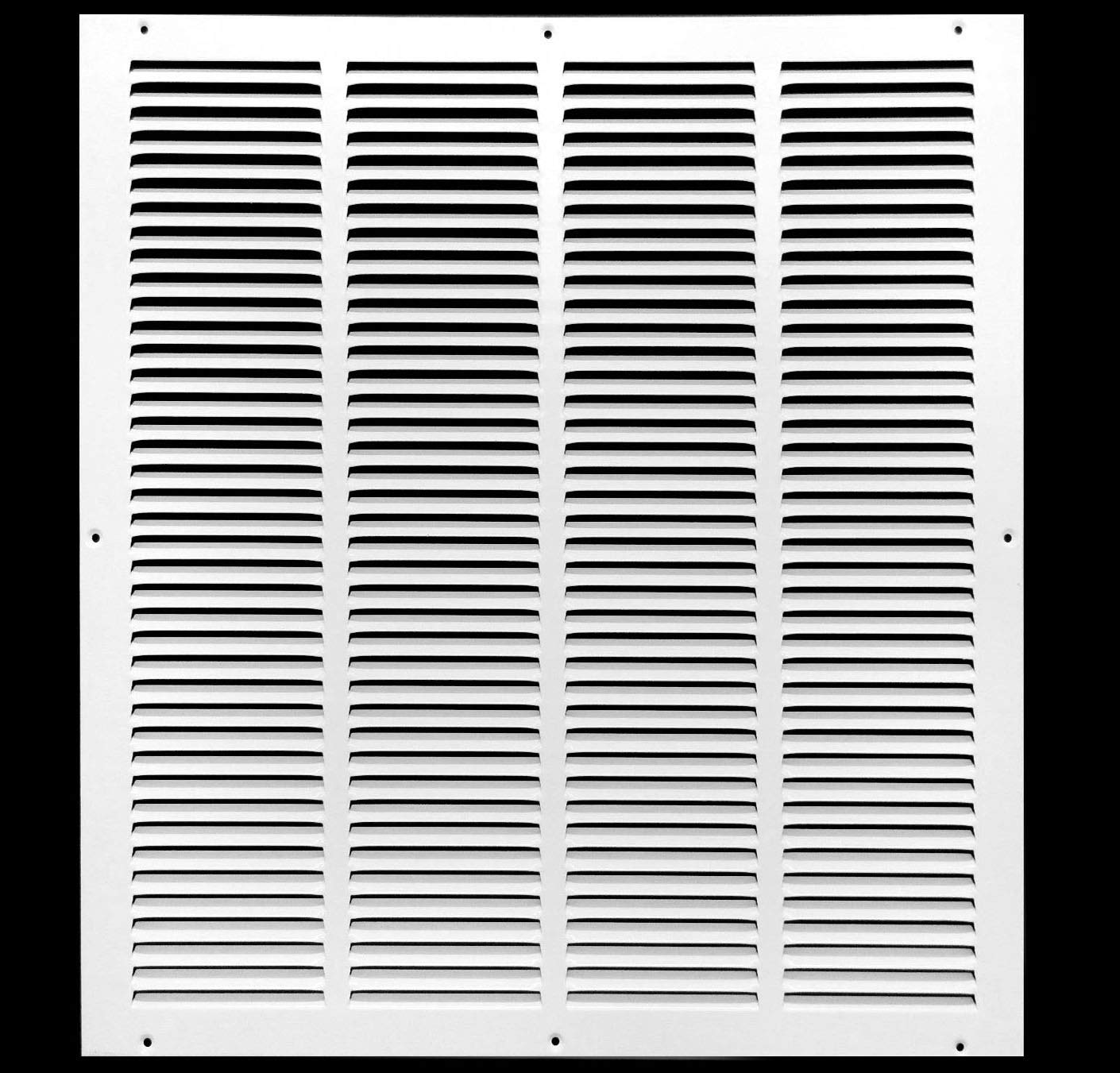 14'' x 8'' [Duct Opening] Flat Stamped Steel Return Air Grille by - Sidewall and Ceiling - HVAC Premium Vent Duct Cover - White [Overall Dimensions: 15.75''w X 9.75''h] — view 80