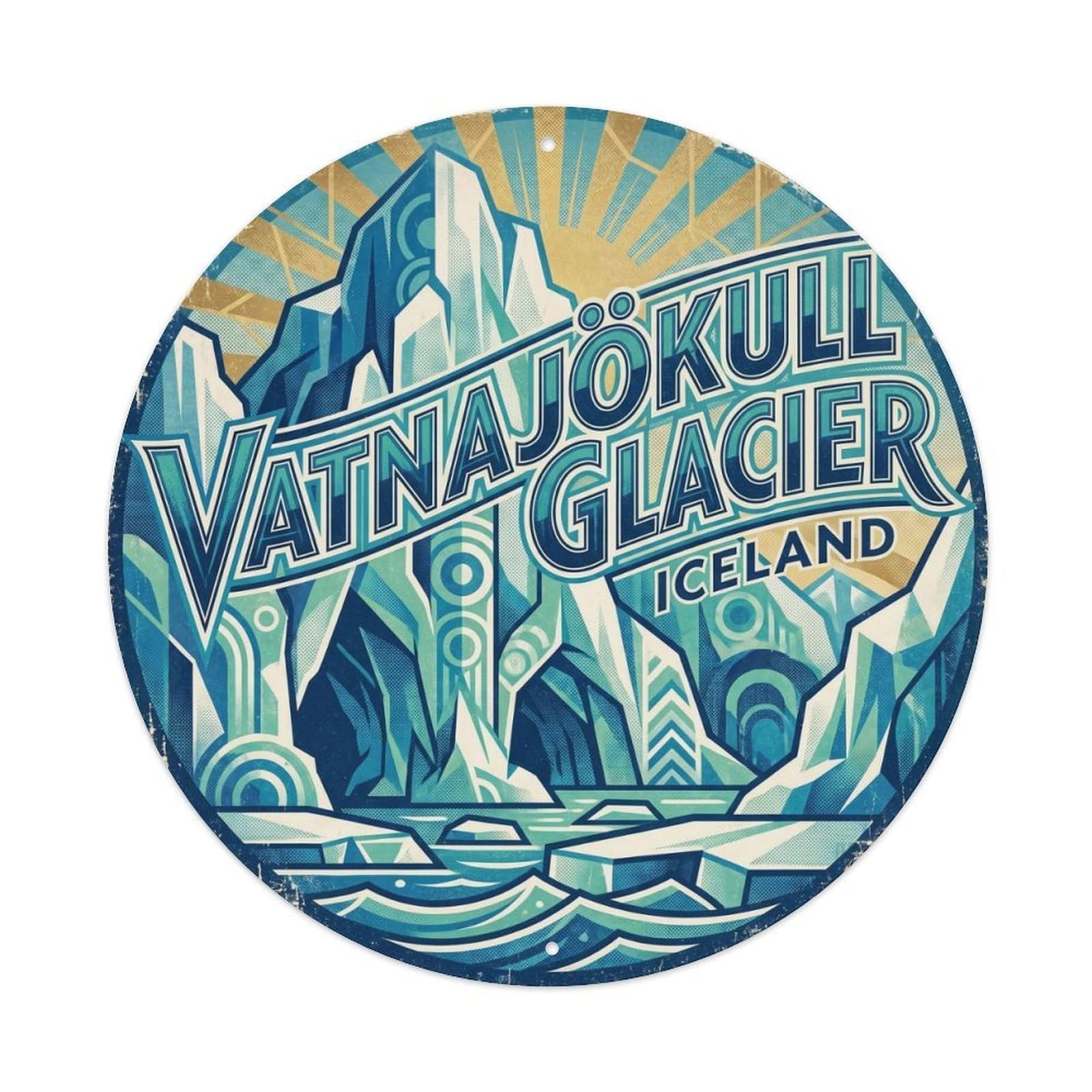 Vatnajokull Glacier Iceland Arctic Coast Northern Metal Tin Sign