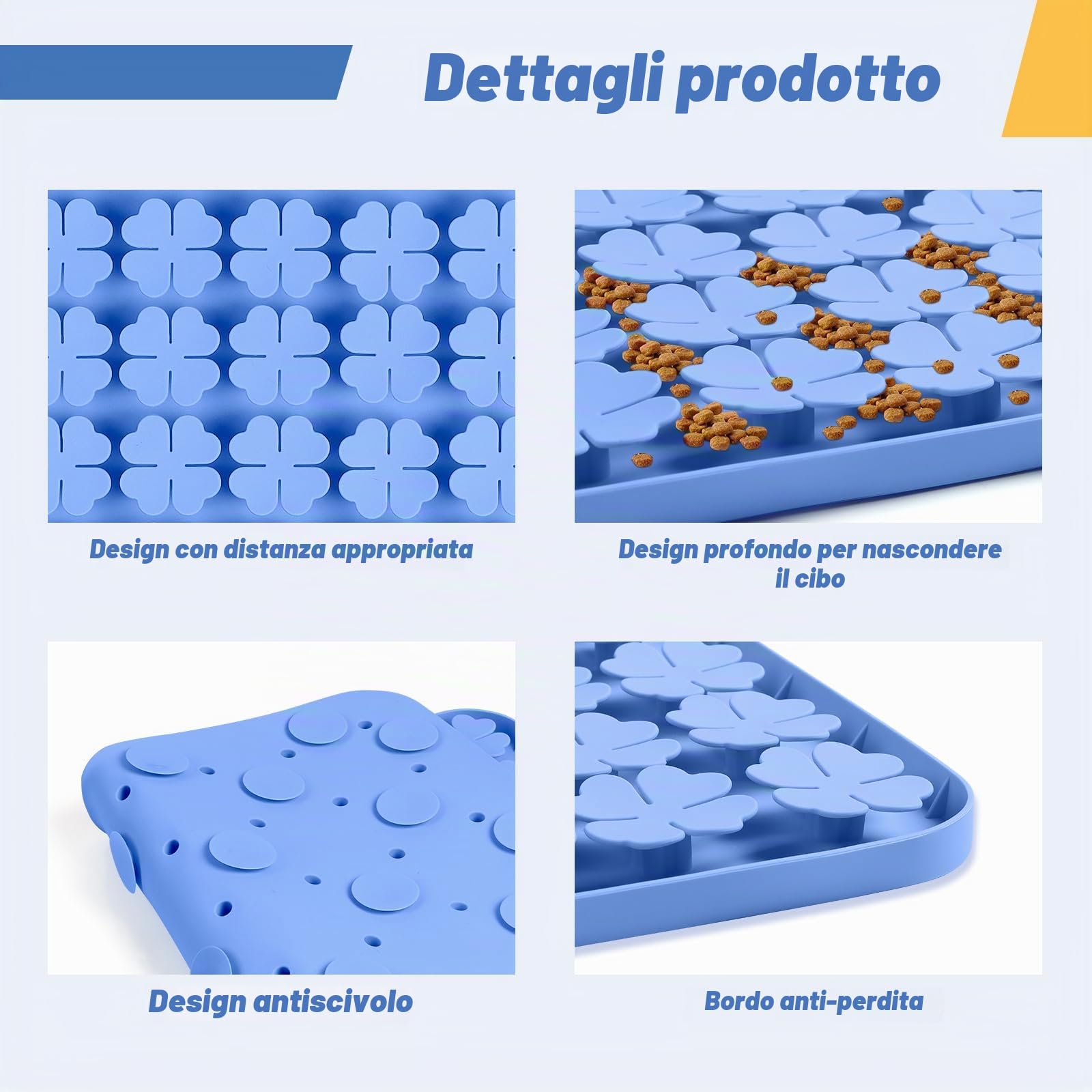 24''x16'' silicone tappetino interattivo per cani/gatti alimentazione lenta, favorisce la ricerca naturale del cibo, allenamento degli odori e mangiare lentamente (blu)